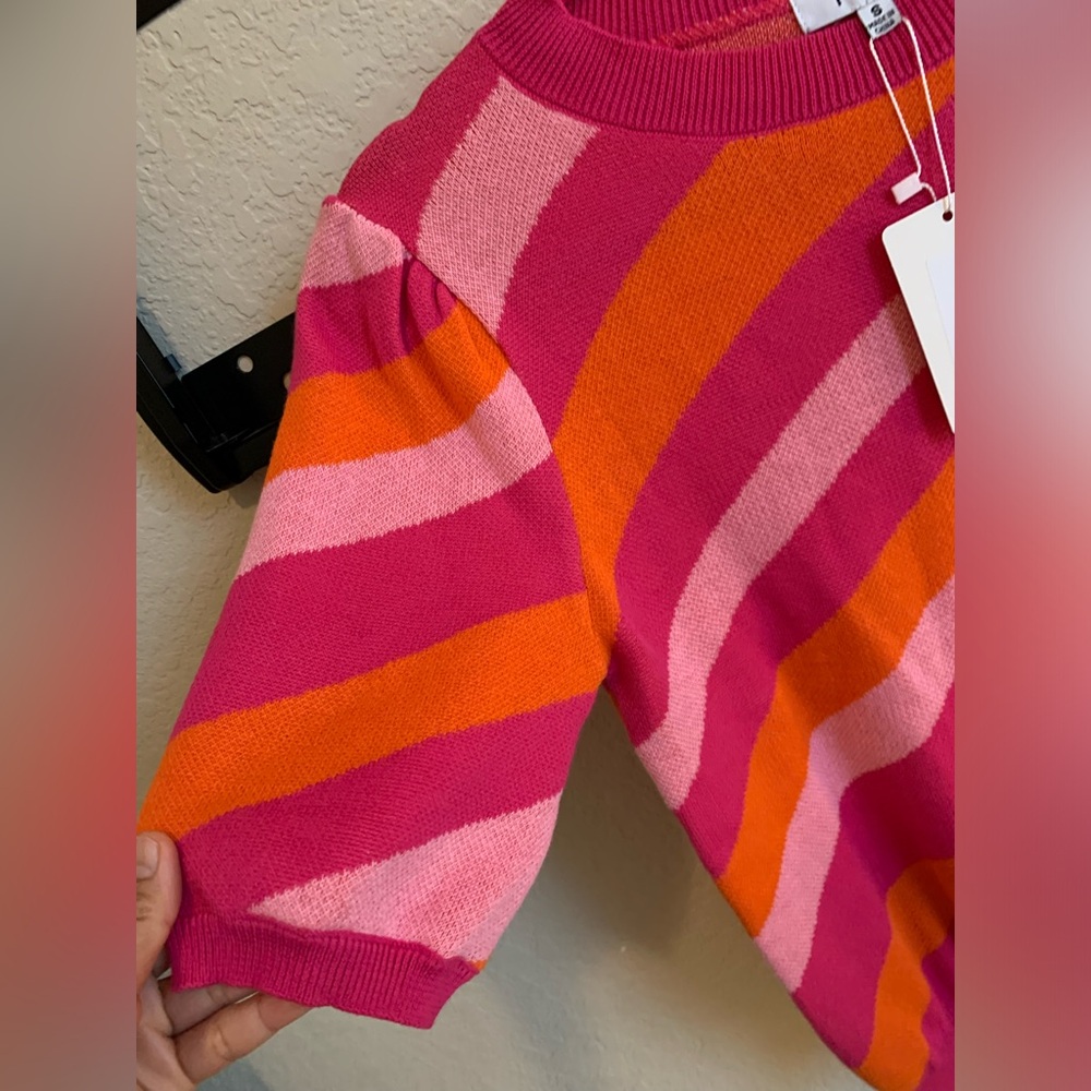 Fate Pink, Hot Pink & Orange Striped Knit Top - Picture 5 of 16